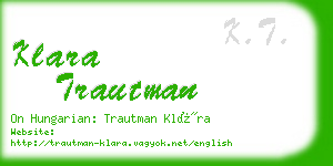 klara trautman business card